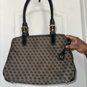 Dooney & Bourke grey and black Satchel with Monogram Pattern